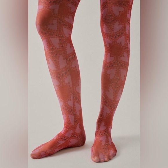 ♥️ Free People x Anna Sui Heart Tights sold out one size. Valentine’s Day. 💌 - Picture 4 of 9